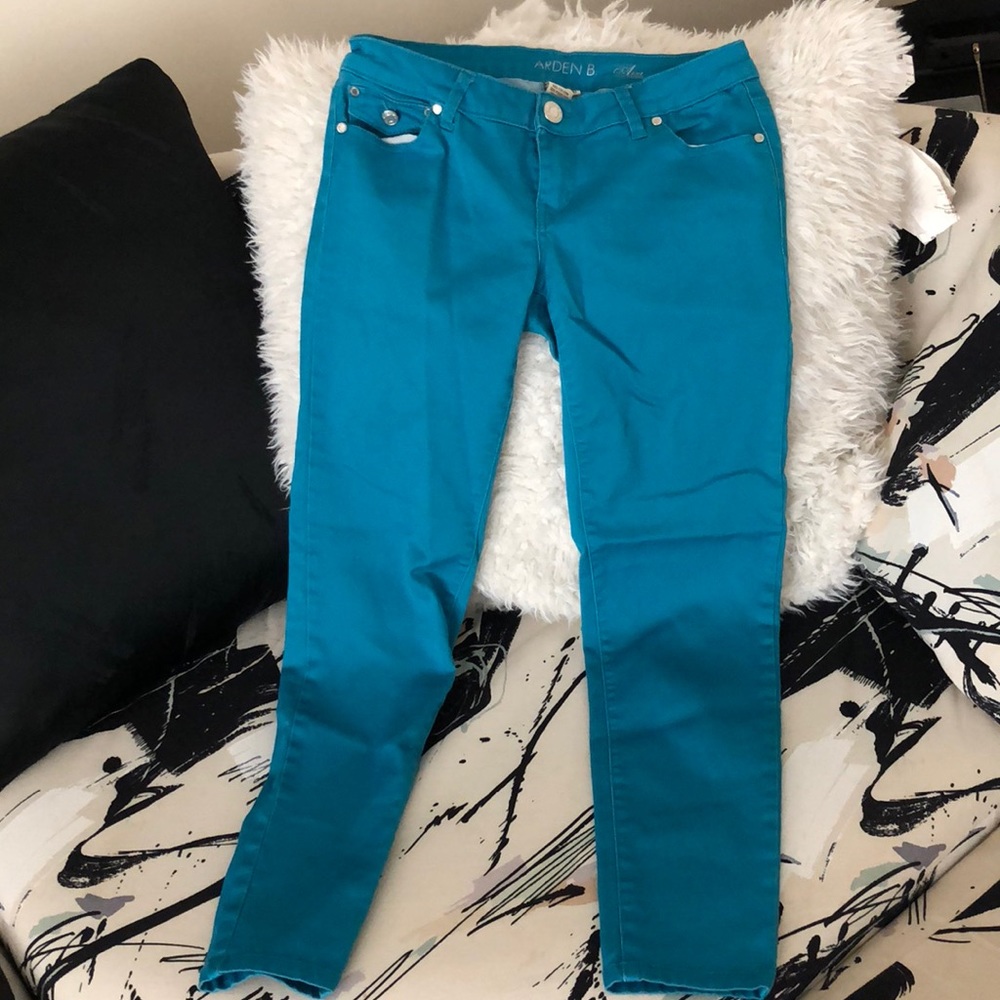 Arden b. Teal blue stretch jeans